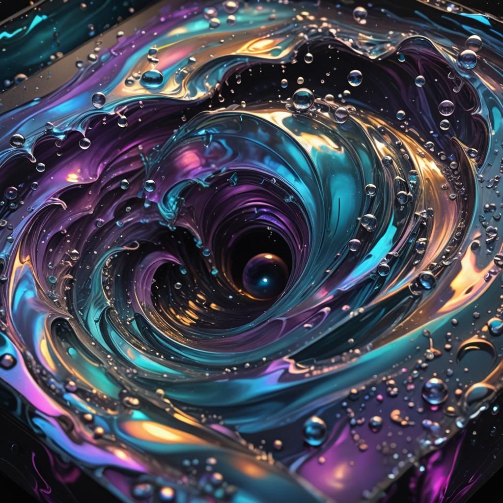 Iridescent Wave in a Box: Fantasy Concept Art