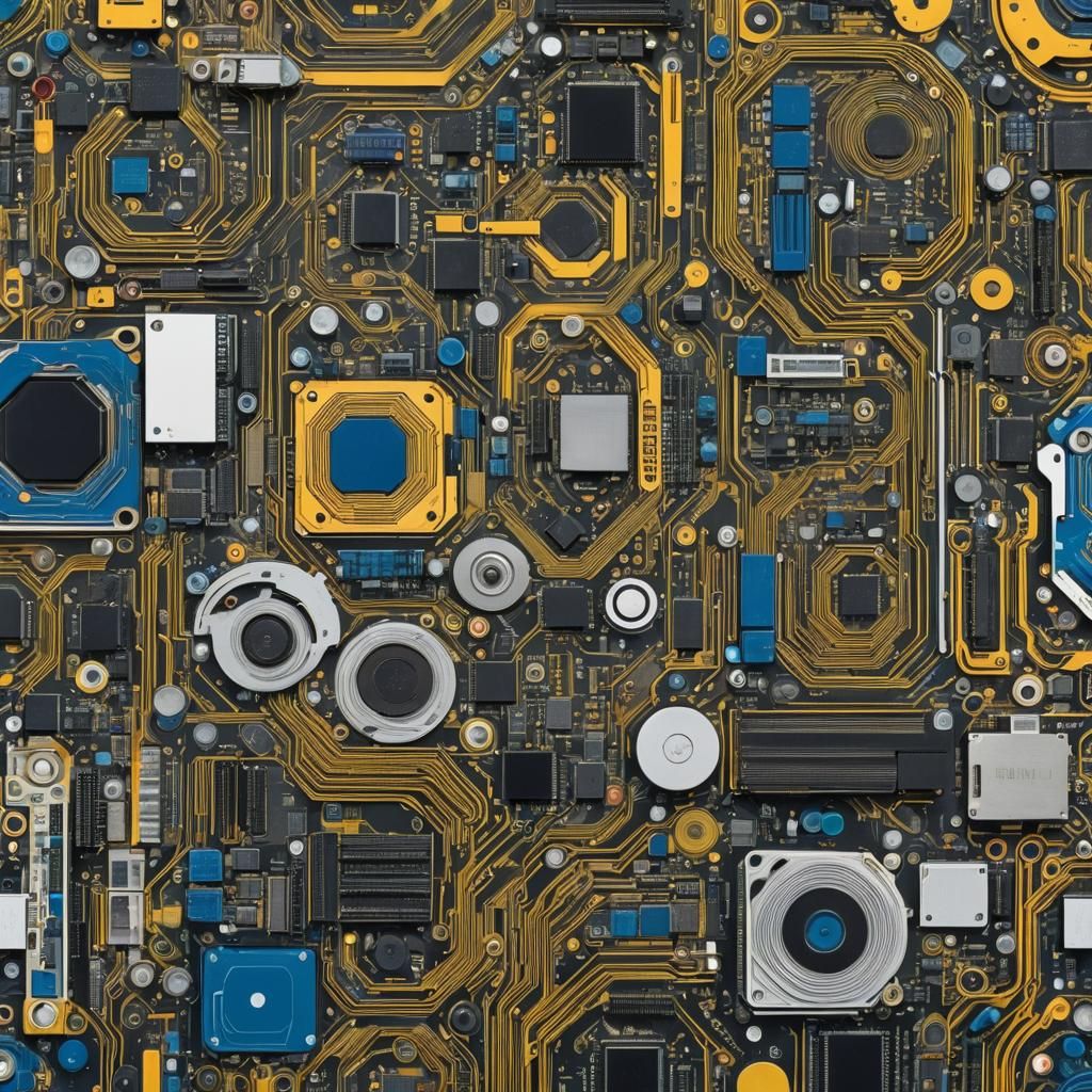 PC Motherboard in Kandinsky Style