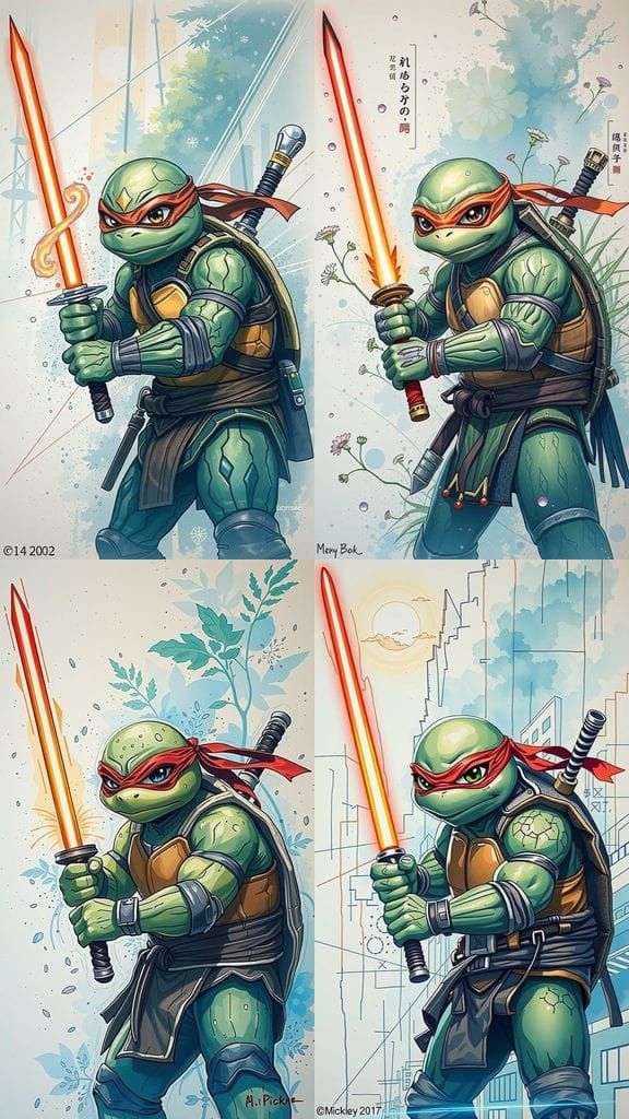 Jedi Ninja Masterpiece in Vibrant Anime Style