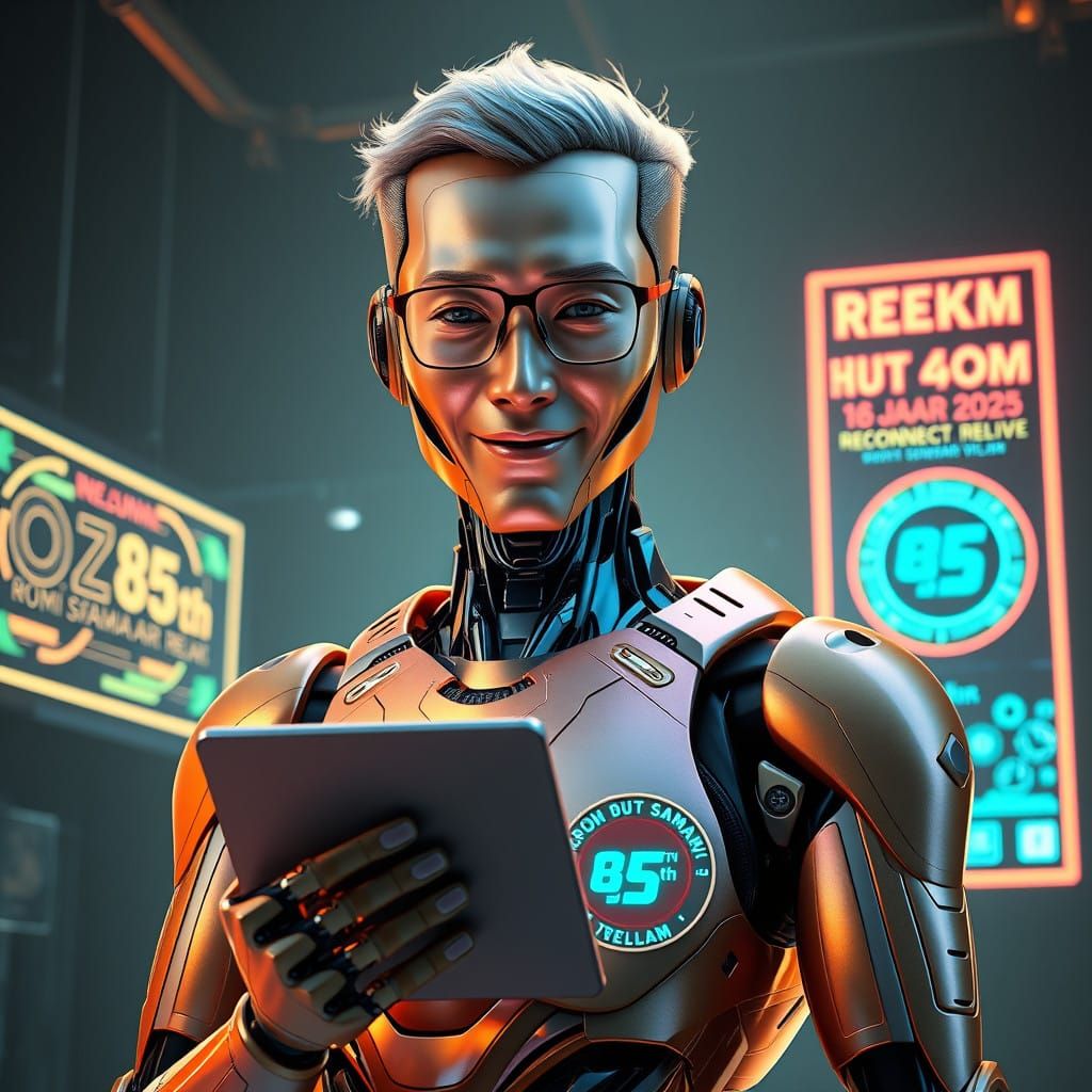 Humanoid Robot in Futuristic Chamber with Soft Glow