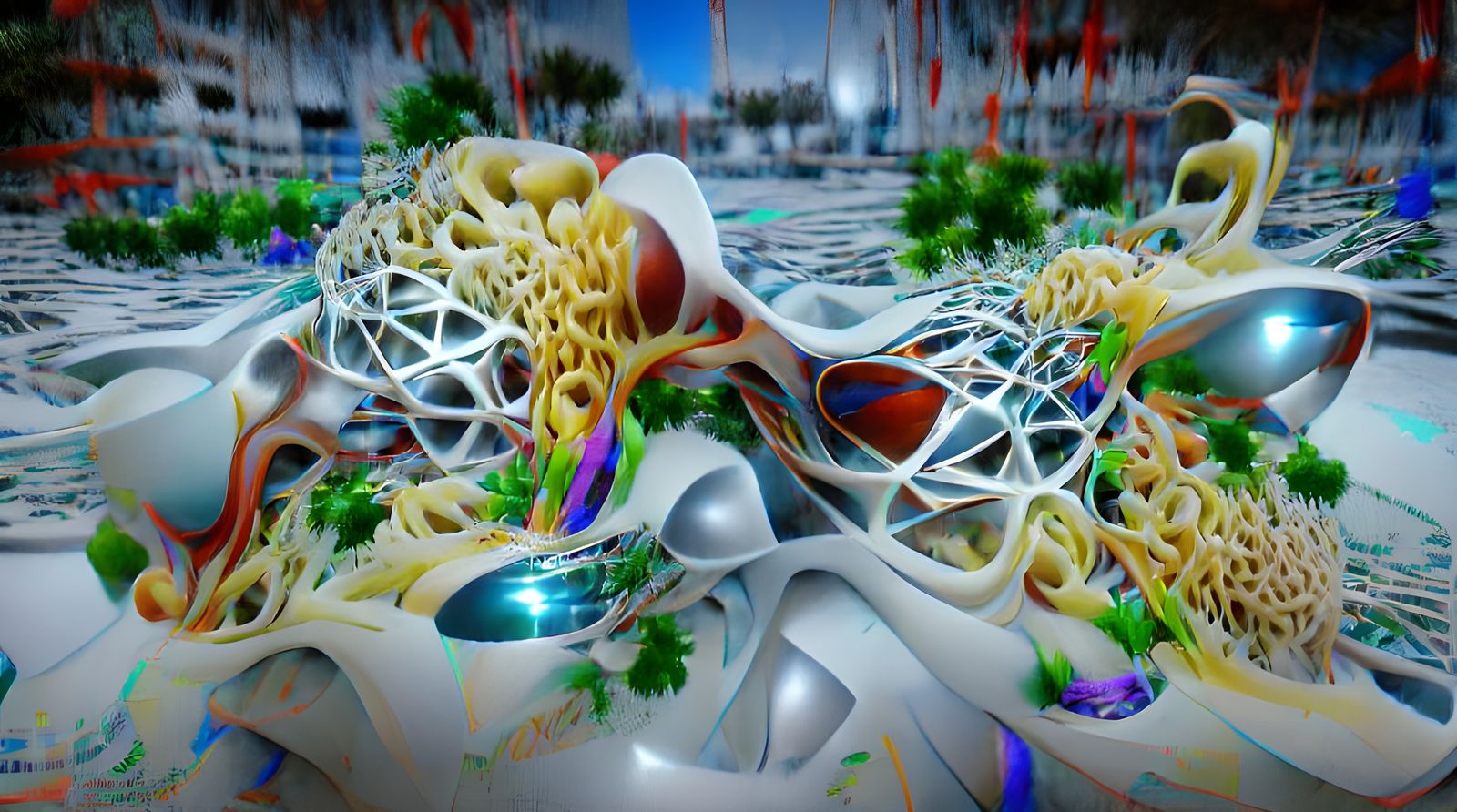 Hyperrealistic Space Hotel Plaza in 8K 3D