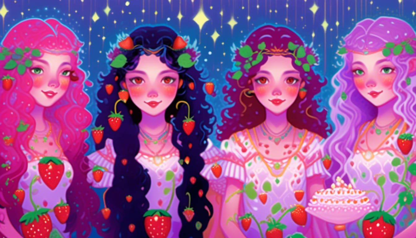 comic book version of young strawberry shortcake, raspberry torte, plum pudding