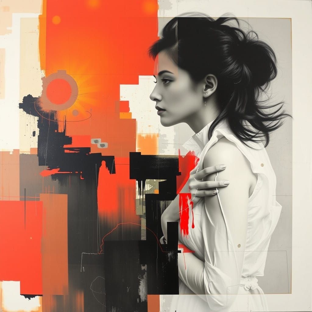 Surreal Fusion of Abstract Landscapes and Disappearing Form