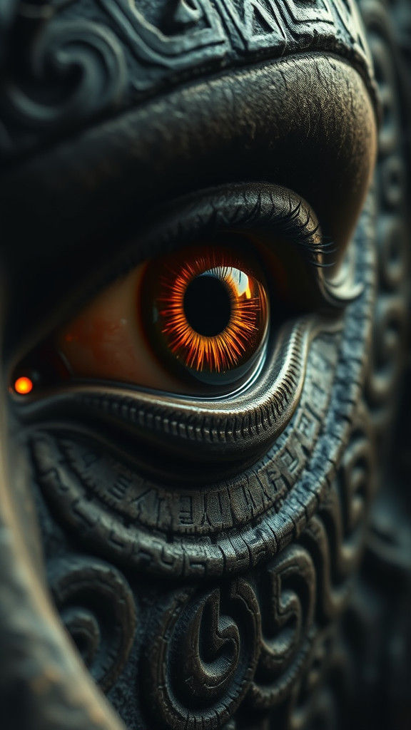 All-Seeing Eye Morphs into Ancient Stone Carving