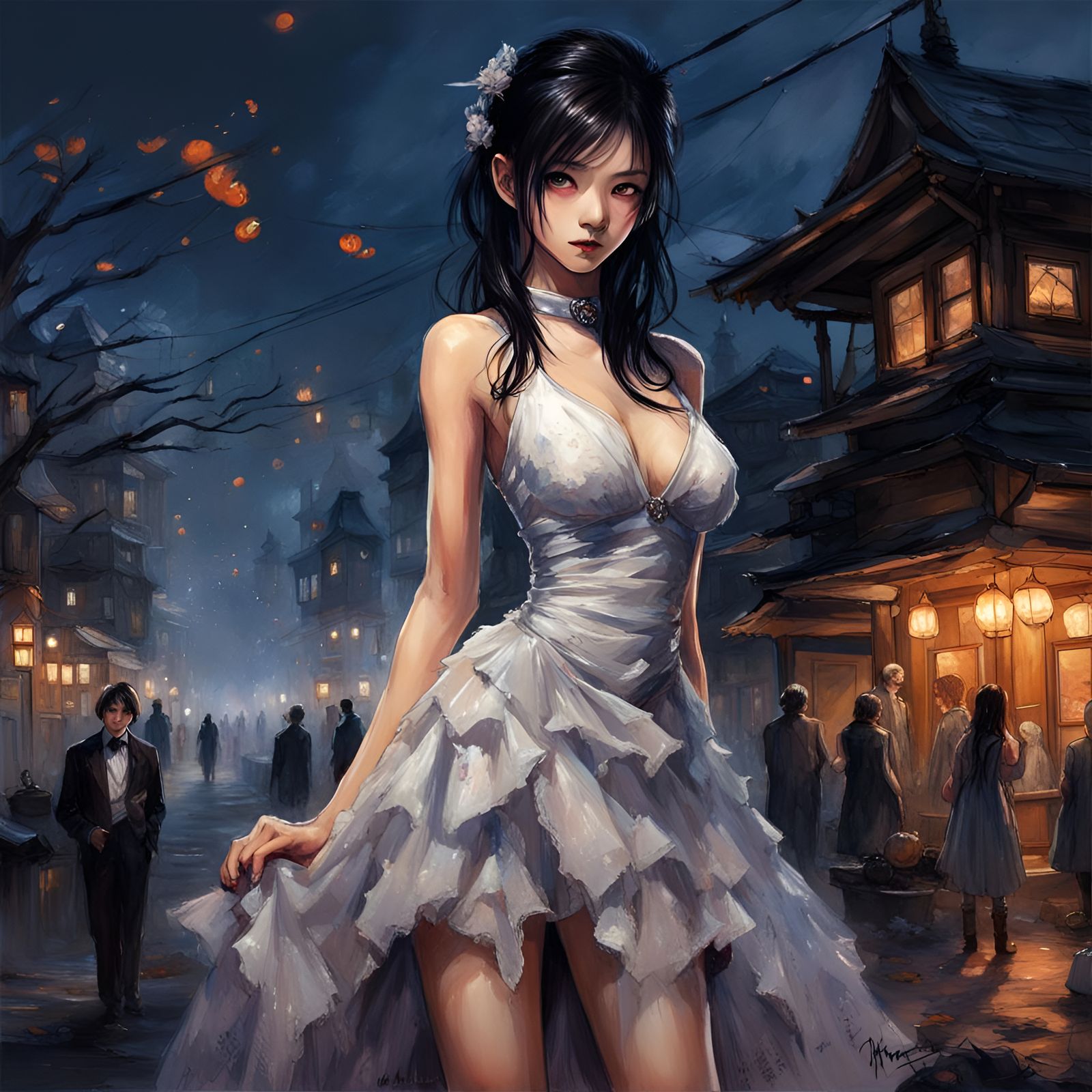 Stunning Halloween Portrait in Splash Art Style