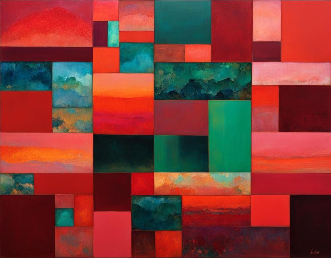 Glowing Minerals in Sunset Colors: Expressionist Oil Paintin...