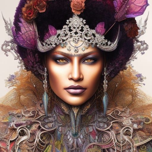 Intricate Portrait of a Queen in Fantasy Art Style