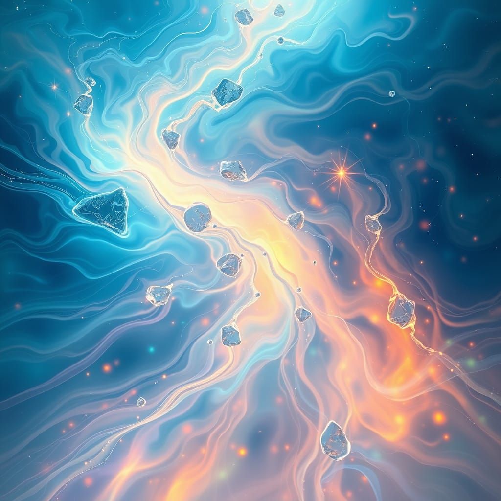Liquid Light River in Cosmic Nebula Digital Art