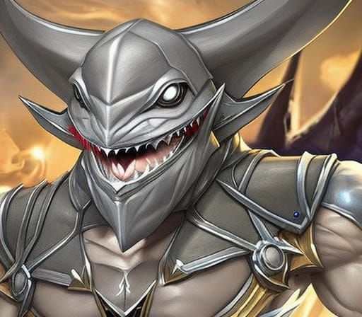 Pirate Hammerhead Shark Hybrid Portrait, Fantasy Art