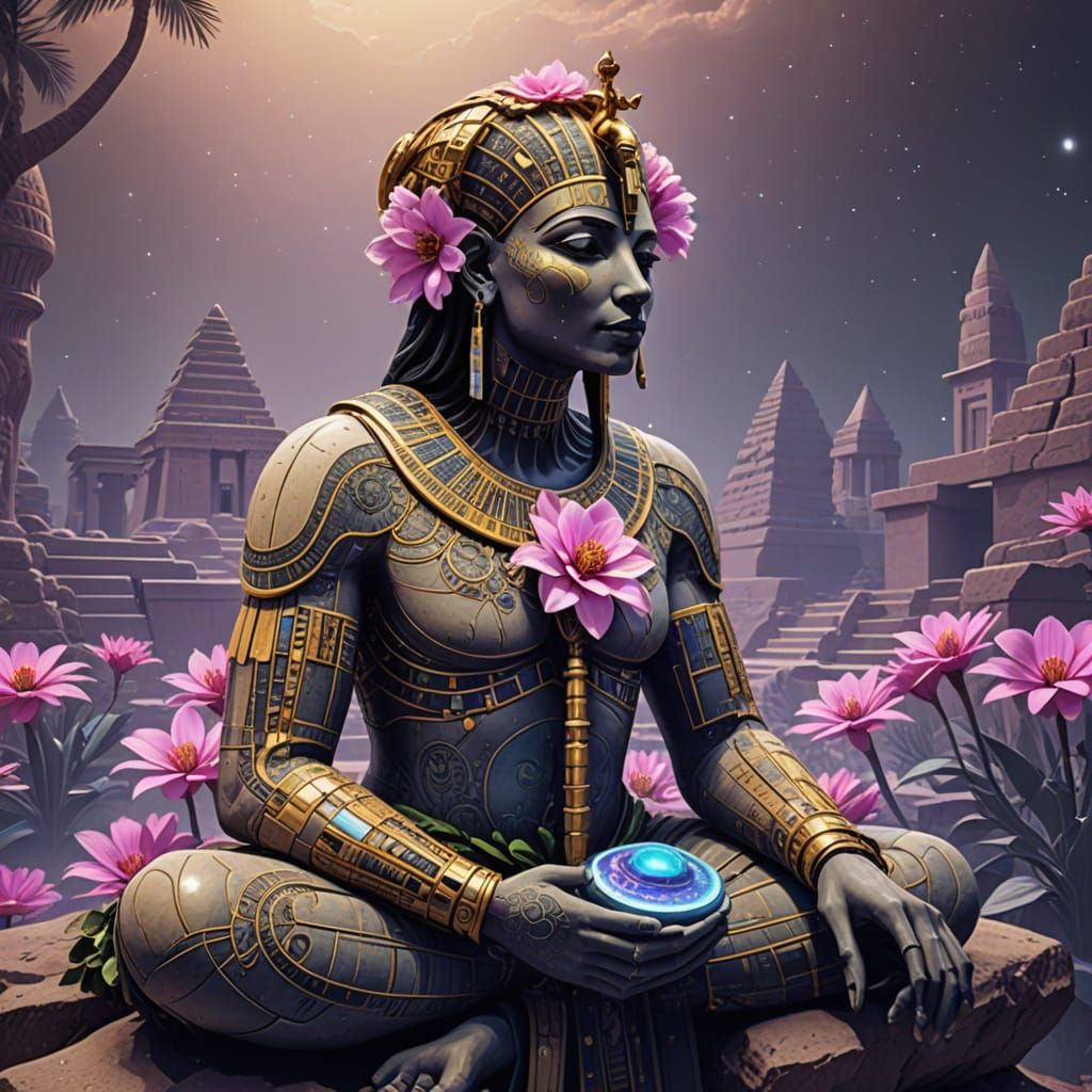 Surreal Garden of the Egyptian Gods