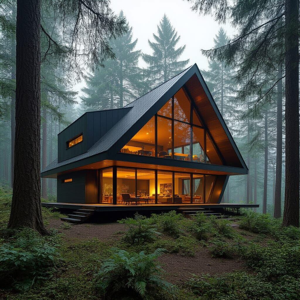 House Nestled Deep Within a Forest