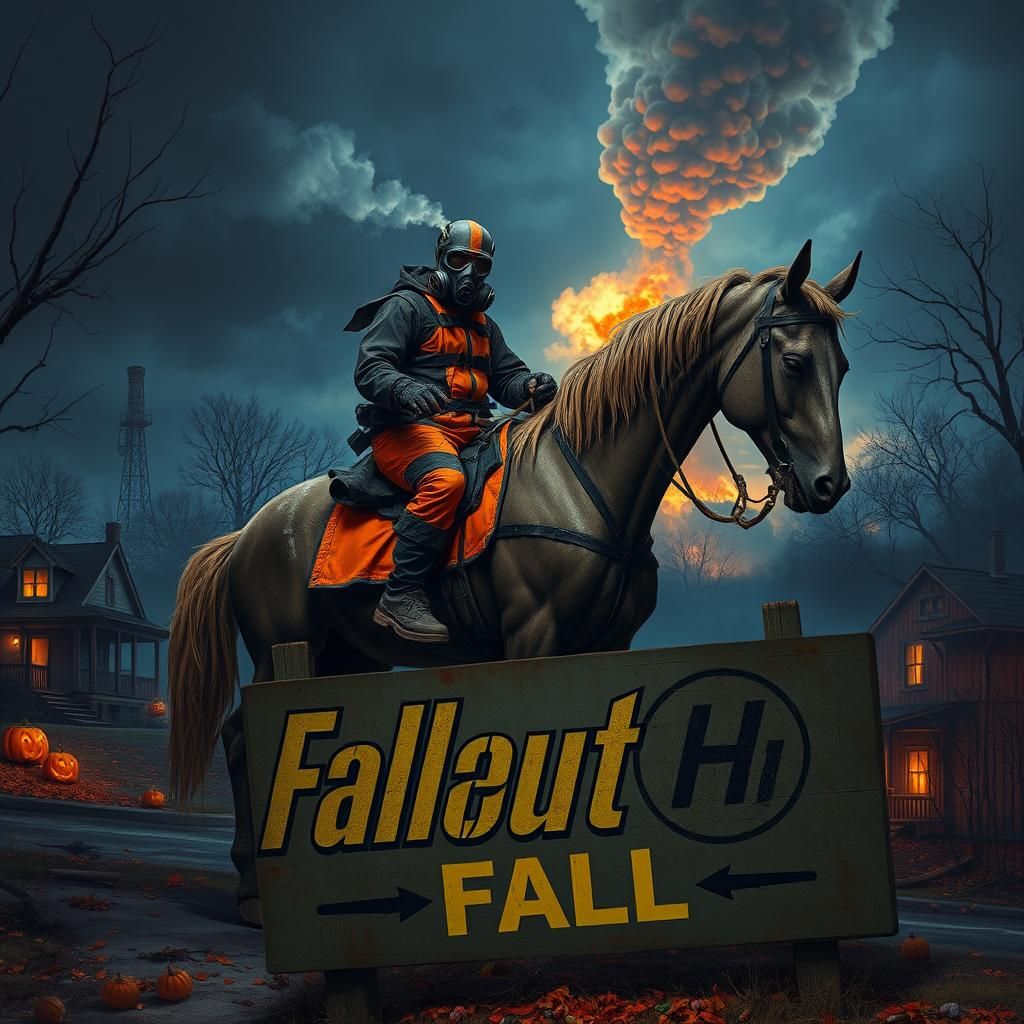 Post-Apocalyptic Rider in Halloween Fallout Scene