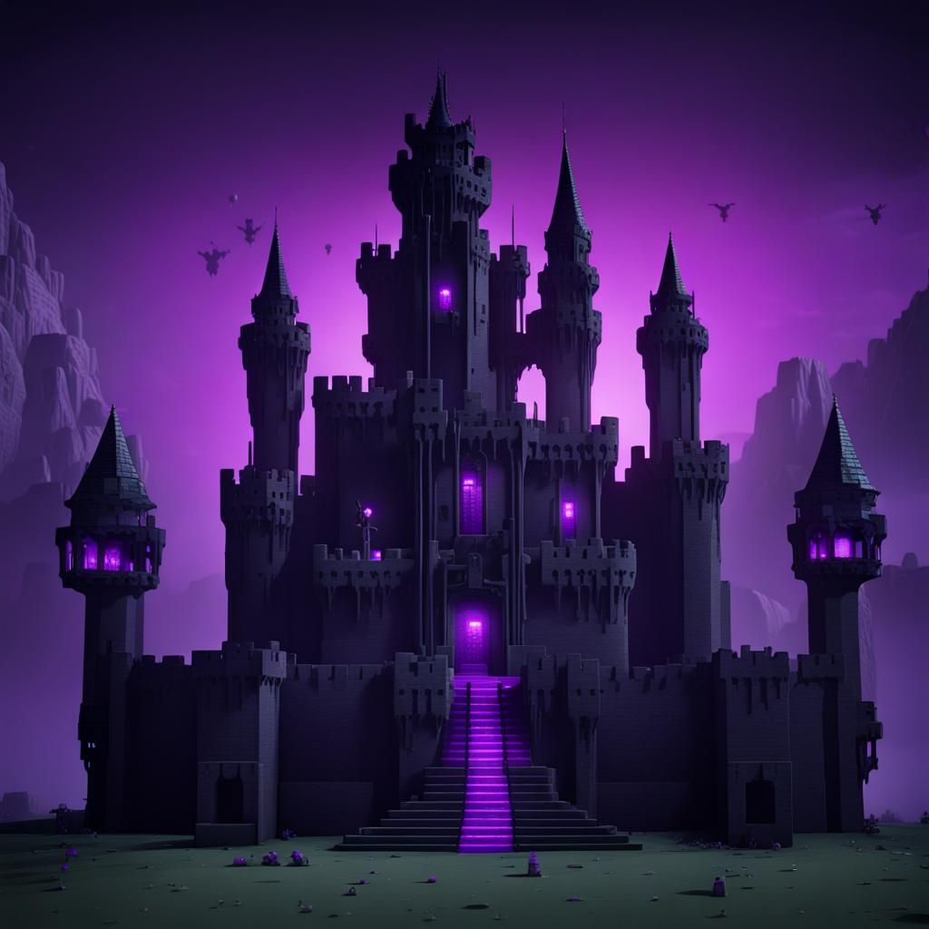 Enderman Night Castle: Minecraft Concept Art