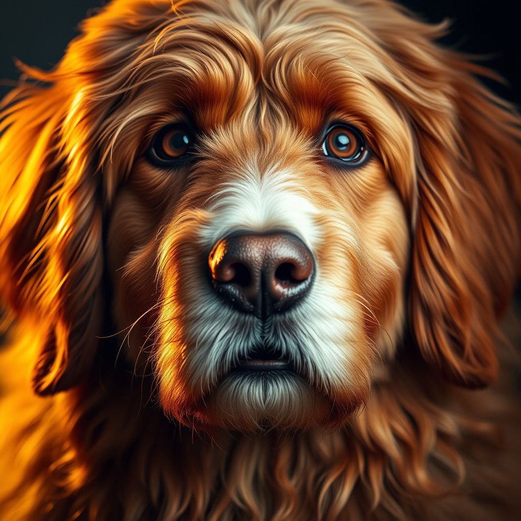 Majestic Goldendoodle Portrait with Soulful Eyes