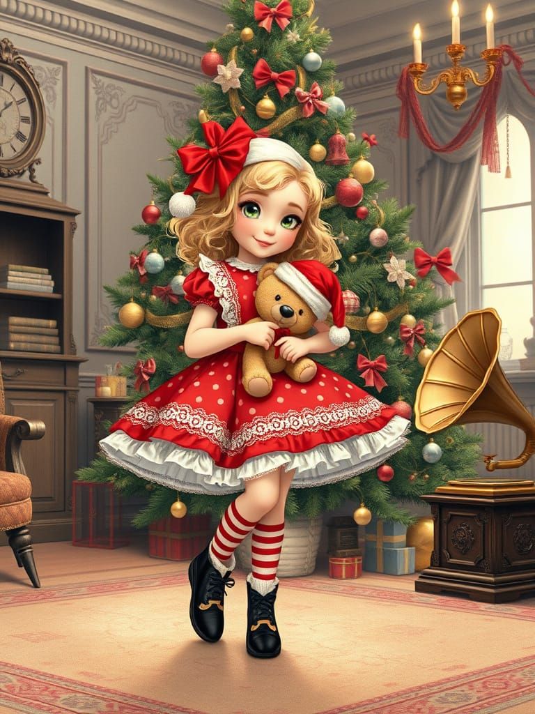 Magical Christmas Dance: A 3D Cartoon Illustration