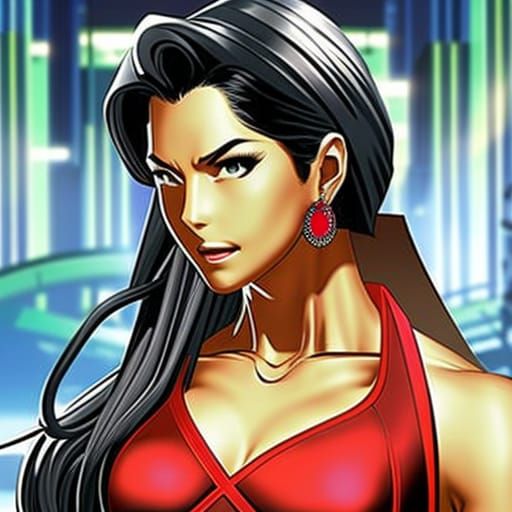 Anime Portrait in Streets of Rage Style