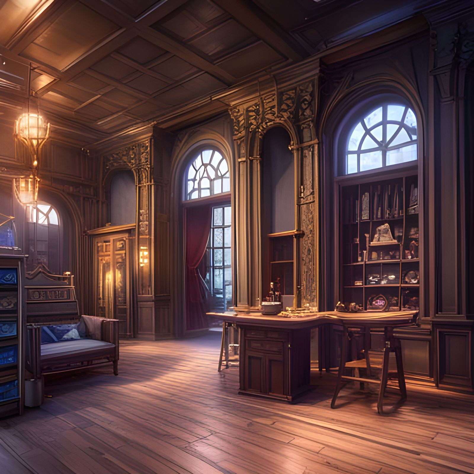 Fantastical Crystal Shop in Detailed Matte Painting