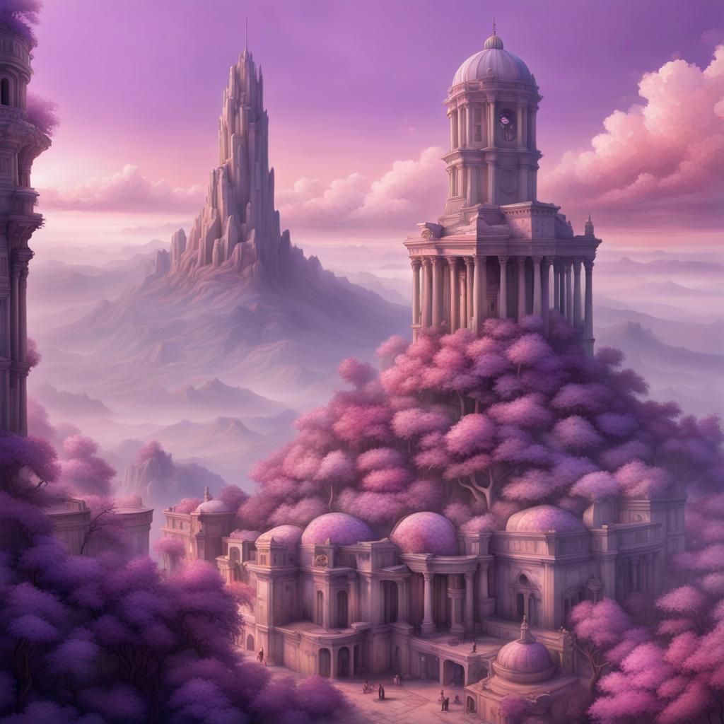 The Mysterious Tower: Unraveling the Secrets of Palladium amidst a Mystic Pink Woodland