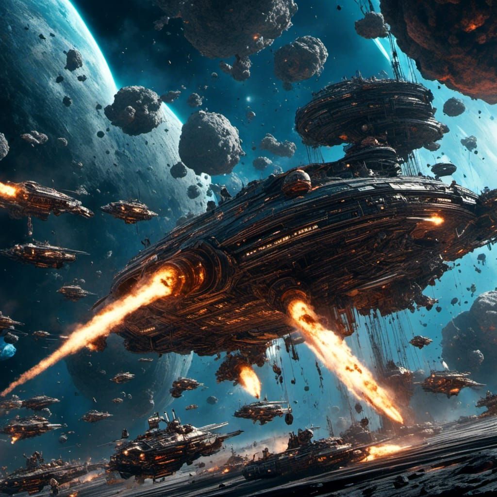 Epic Sci-Fi Space Battle in a Nebula