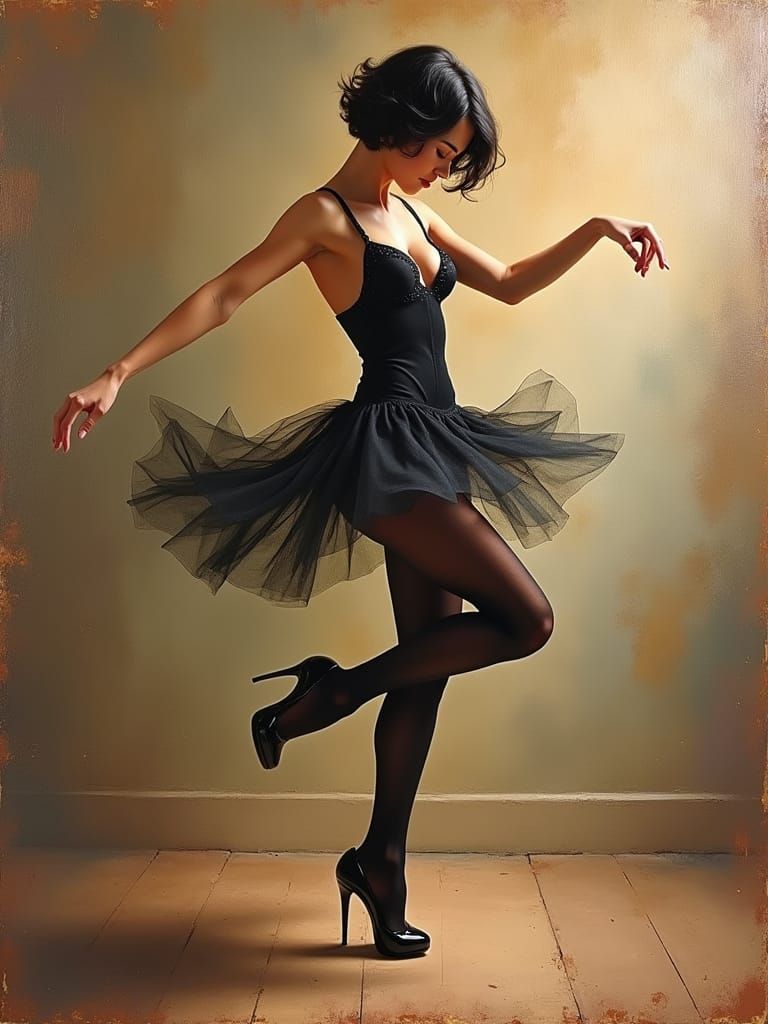 Impressionistic Oil Painting of a Jazz Dancer