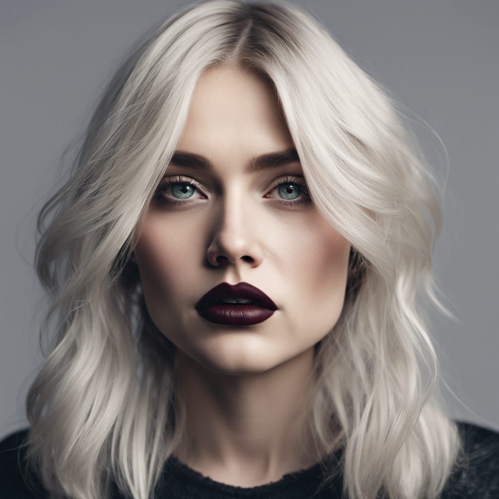 Platinum Blonde Portrait in High-Fashion Style