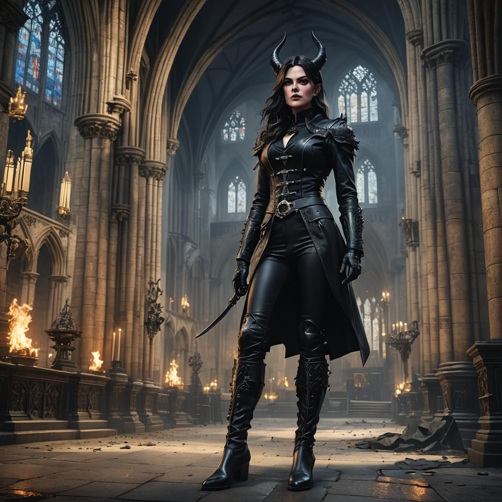 Gothic Demoness in Birmingham Cathedral