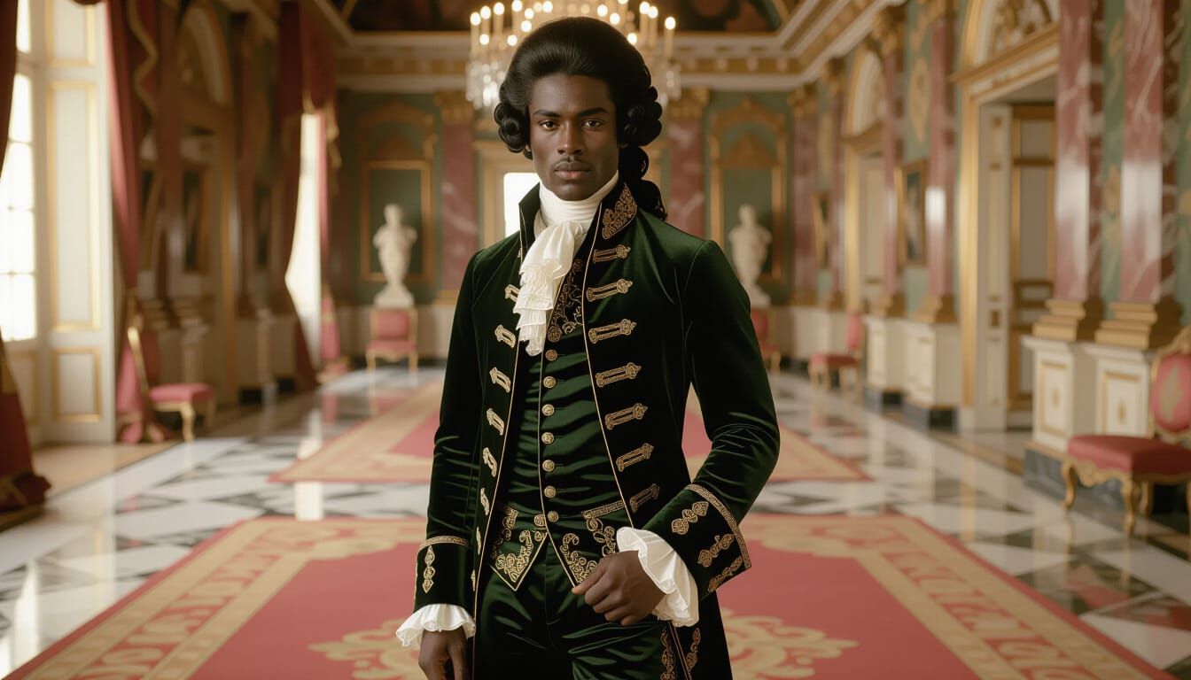 Rococo Royal Palace: Dapper Young Man in Opulent Attire