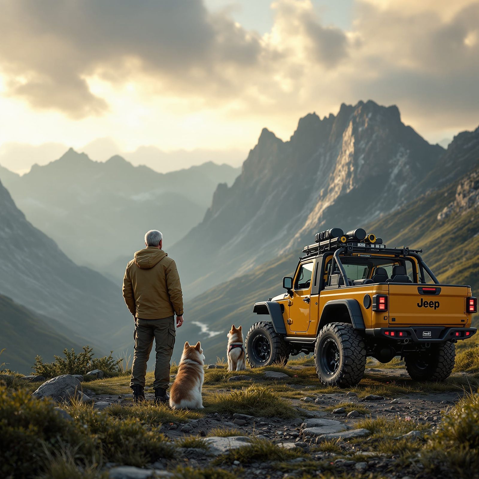 Jeep Gladiator at Sunrise: A Hyperrealistic Automotive Maste...