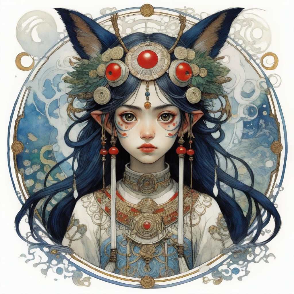 Princesse mononoke Klimt-inspired