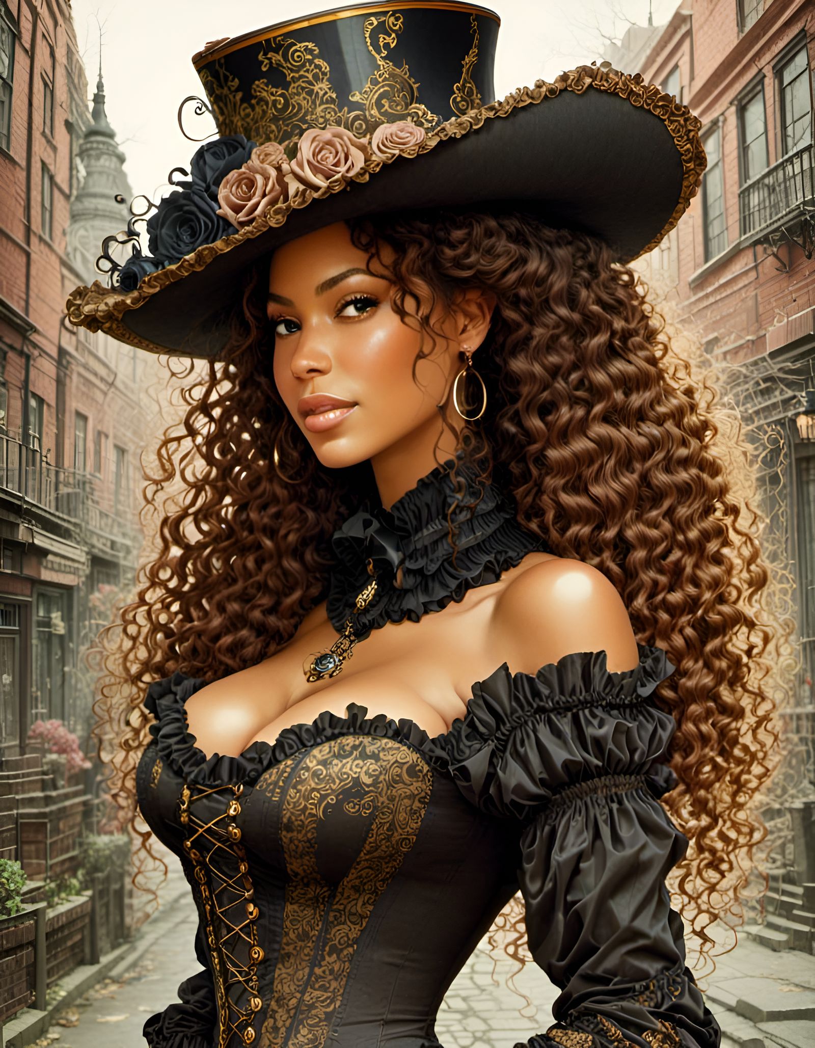 Beyoncé in Elaborate Victorian Steampunk Style