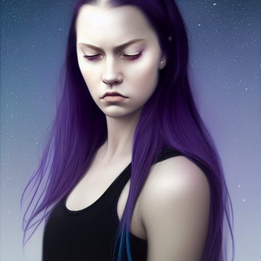 Celestial Woman Portrait in Hyperdetailed Style