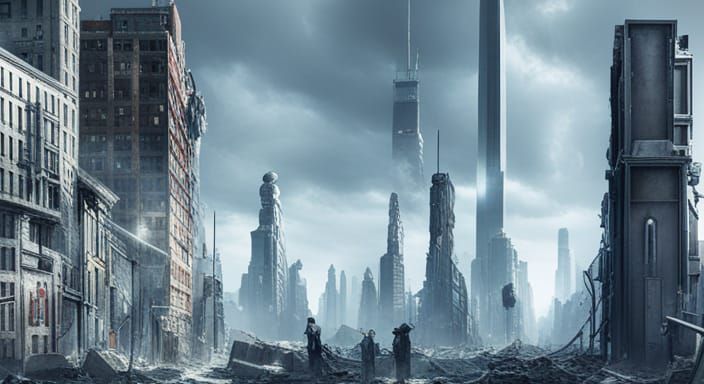 Post-Apocalyptic New York in ruins