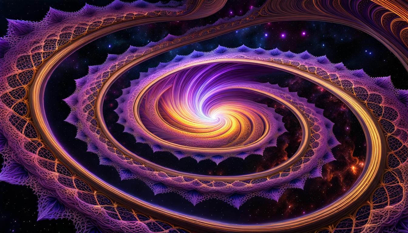 Fibonacci Nebula with Intricate Lace Details