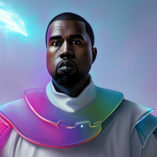 Futuristic Portrait with Rainbow Snake Details, 8K