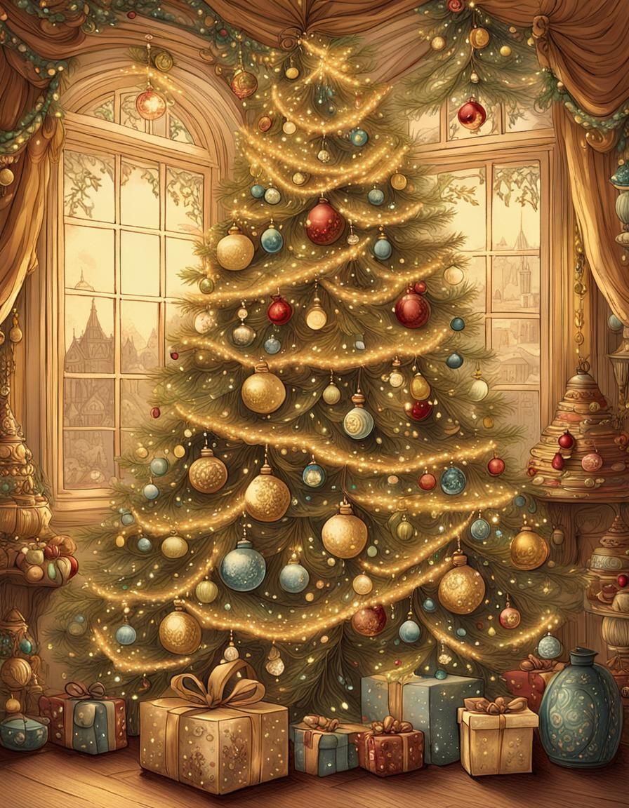 Victorian Whimsy Christmas Tree Close-Up