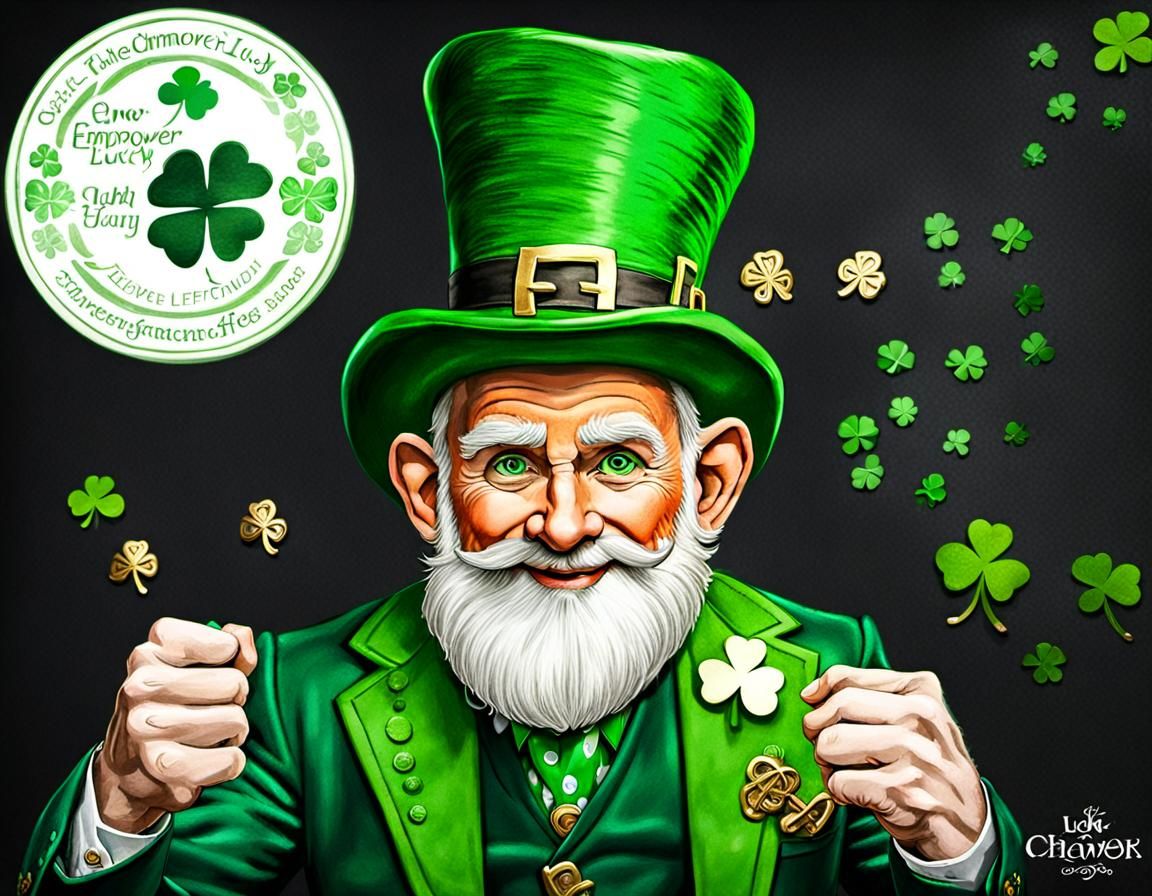 Irish Leprechaun with Lucky Charms for Today's Challenge to Help Empower Yourself with "LUCK"