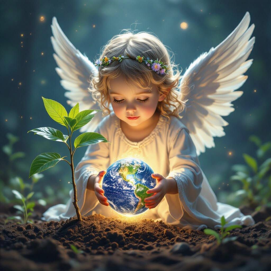 Ethereal Angel Planting Seed of Life