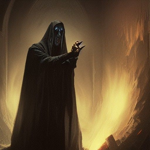 Sinister Dark Wizard Casting a Curse