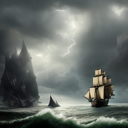 Epic Flying Dutchman Digital Matte Painting