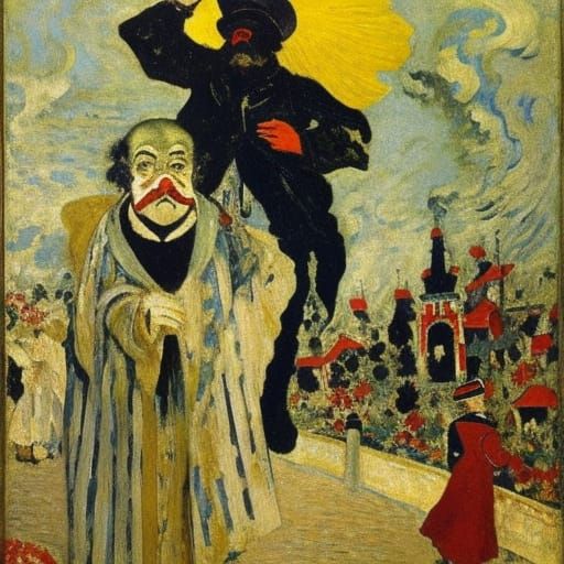 Surreal Clown in Fauvist Expressionist Style