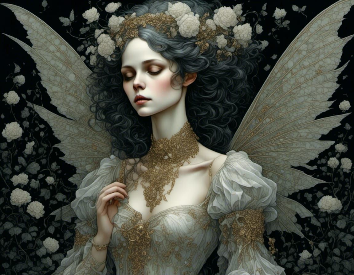 Ethereal Skeleton Fairies in Dark Fantasy Style