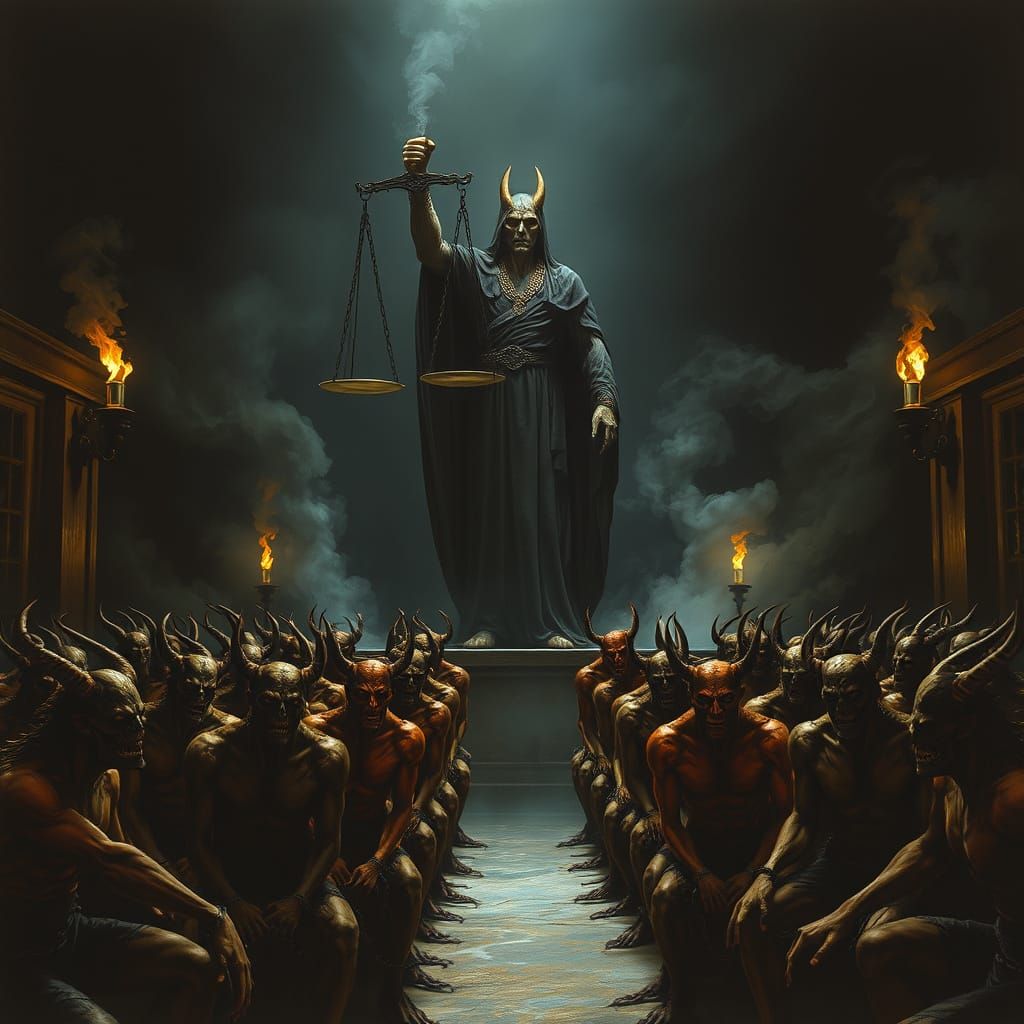 Dark Biomechanical Underworld Scene in Ominous Fantasy Style