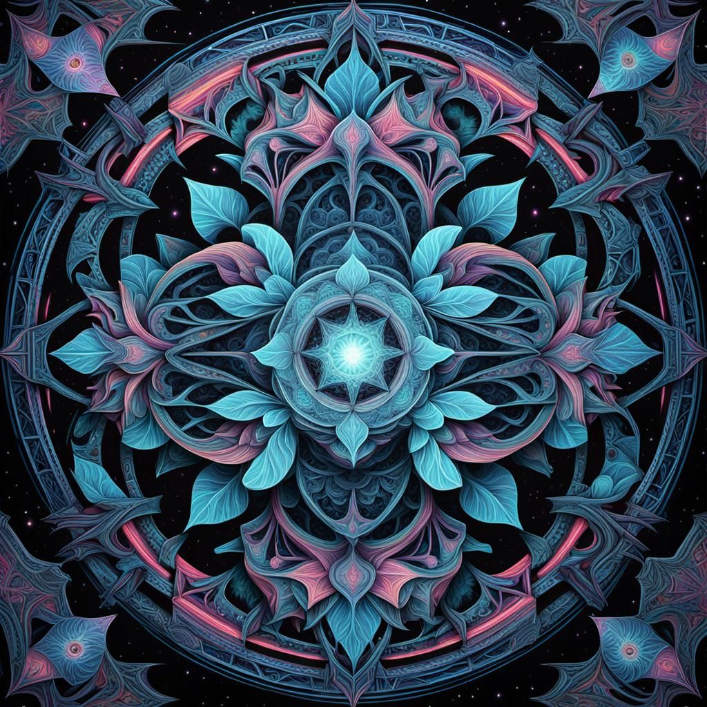 Cosmic Cyberpunk Portal to Reincarnation Tapestry