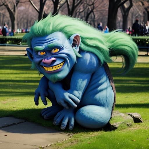 Troll in Central Park: An AI Generated Image