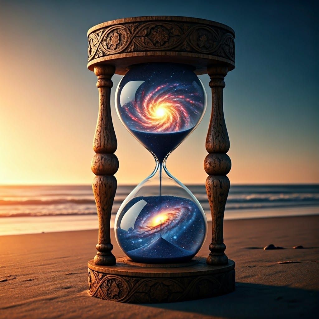 Cosmic Hour Glass on the Beach
