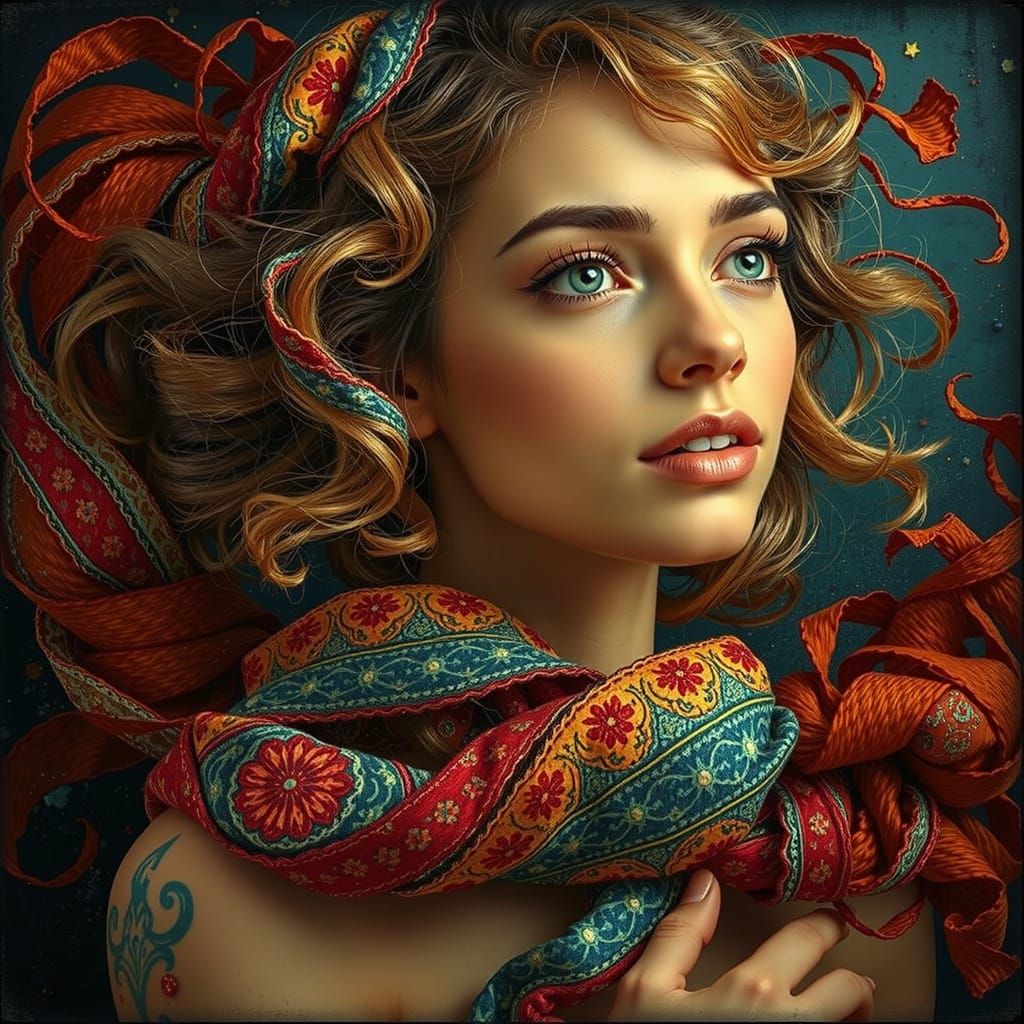 Vibrant Red Hues Twisting and Curling in Abstract Motion