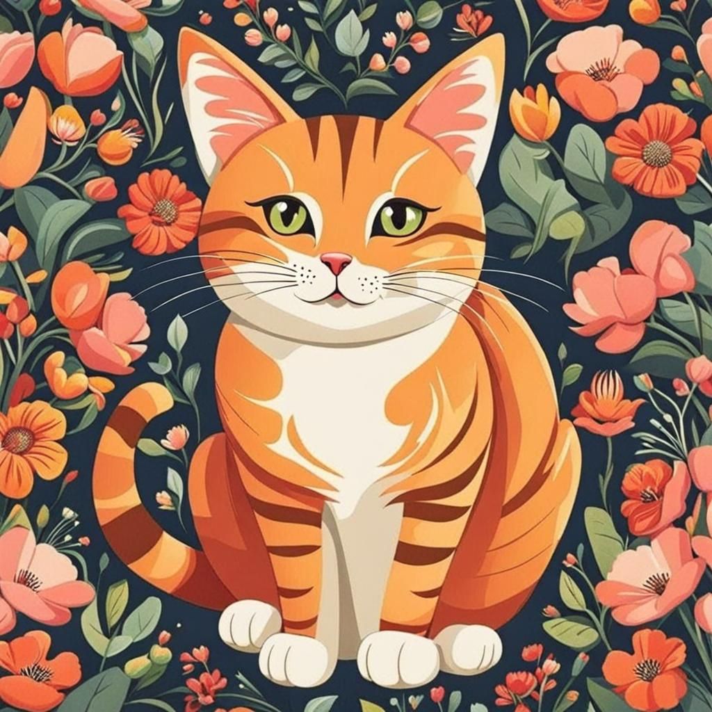 Happy and Beautiful Cat Portrait