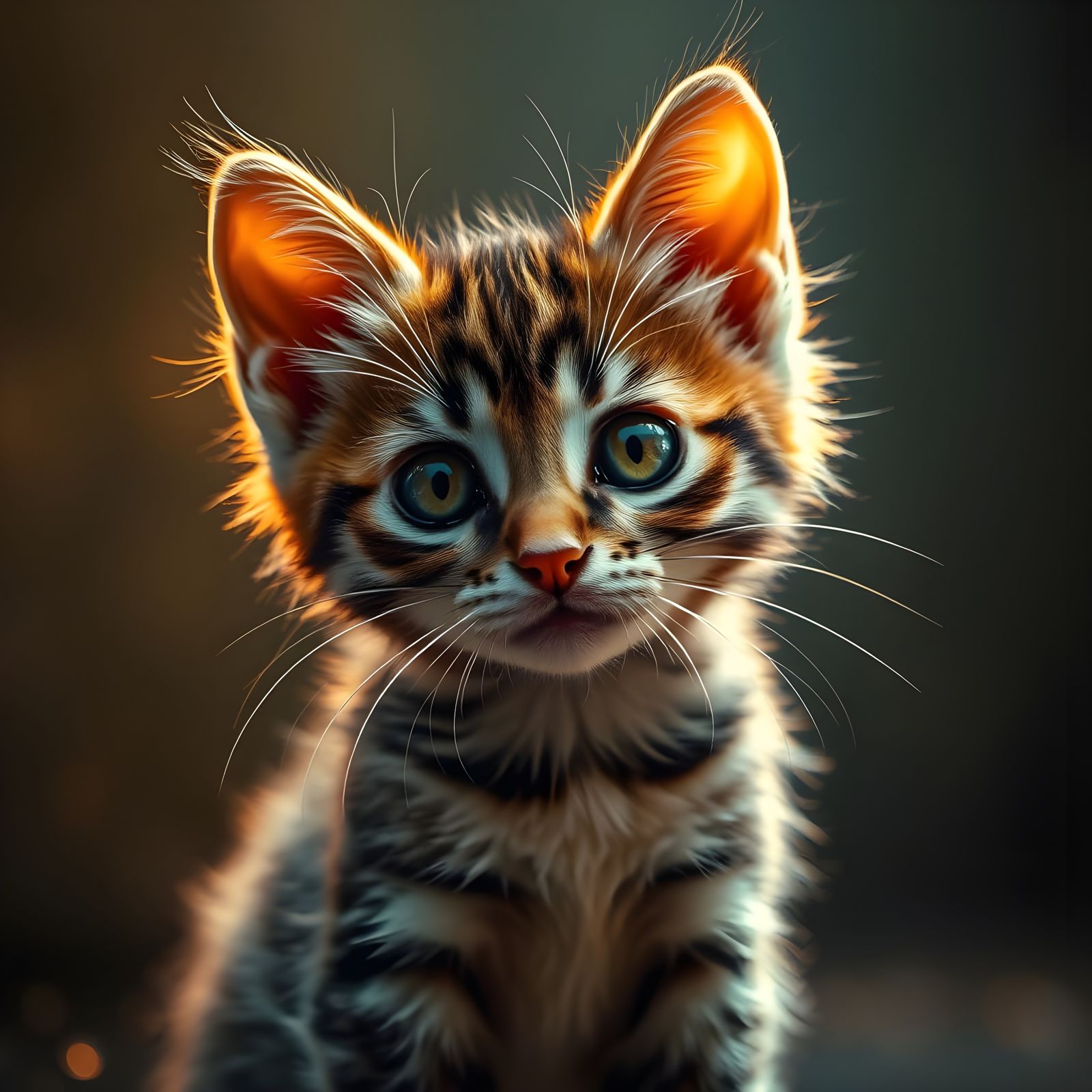 Hyperrealistic Portrait of a Kitten in Cinematic Style