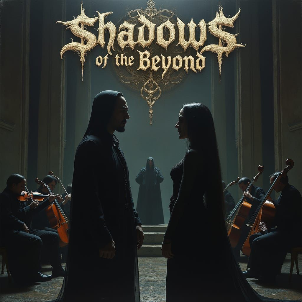 Dark Metal Band in Ominous, H.R. Giger-Inspired Landscape