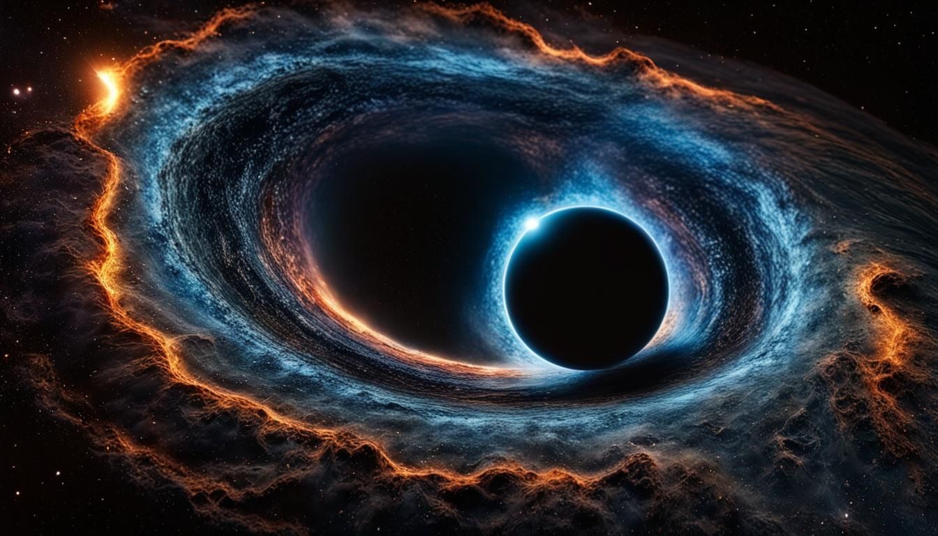 Cosmic Black Hole Portrait in Hyperrealism
